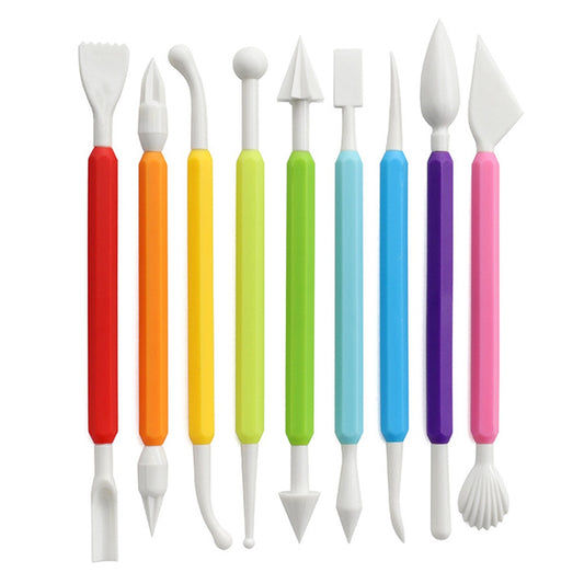 20220438 38Pcs Plastic Pottery Clay Carving Tools Modeling Tools Double-Headed Ceramic Sculpting Tool Kit with Acrylic Clay Roller/Plate