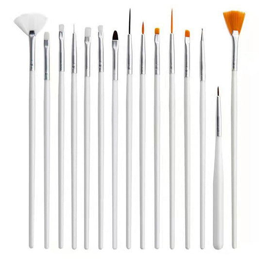 200207 15Pcs/Set Paint Brushes Oil Watercolor Painting Nail Art Nylon Hair Brushes Kit