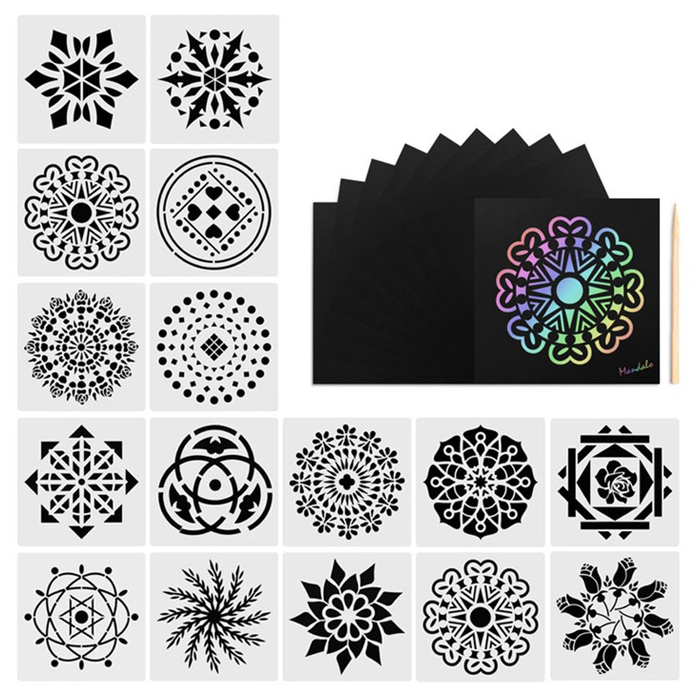 21310927 27Pcs Mandala Dot Painting Templates Stencils Set for DIY Rock Painting Art Projects