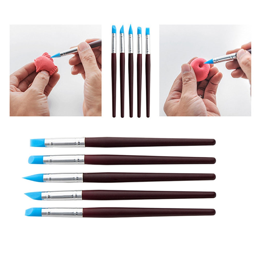 21120628 28PCS DIY Pottery Tools Kit Pottery Carving Knife Set Plastic Clay Pill Stick Silicone Oil Painting Brush