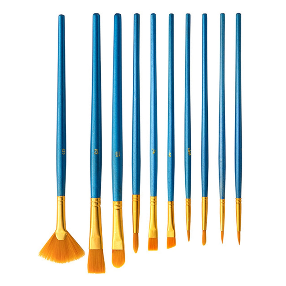 21010022 10Pcs Artists Painting Supplies Set Oil Watercolor Paint Brushes with 2x Paint Trays Palettes for Acrylic Painting