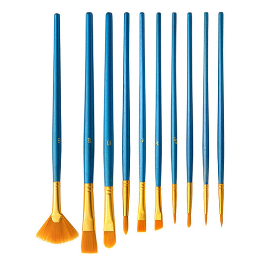 21010022 10Pcs Artists Painting Supplies Set Oil Watercolor Paint Brushes with 2x Paint Trays Palettes for Acrylic Painting