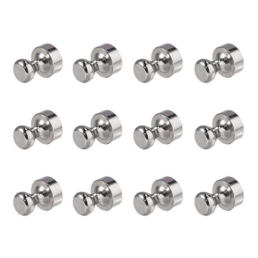 12Pcs D12x16mm Chess Shape NdFeB Magnet Metal Thumbtack Refrigerator White Board Office Magnetic Push Pins with Storage Box