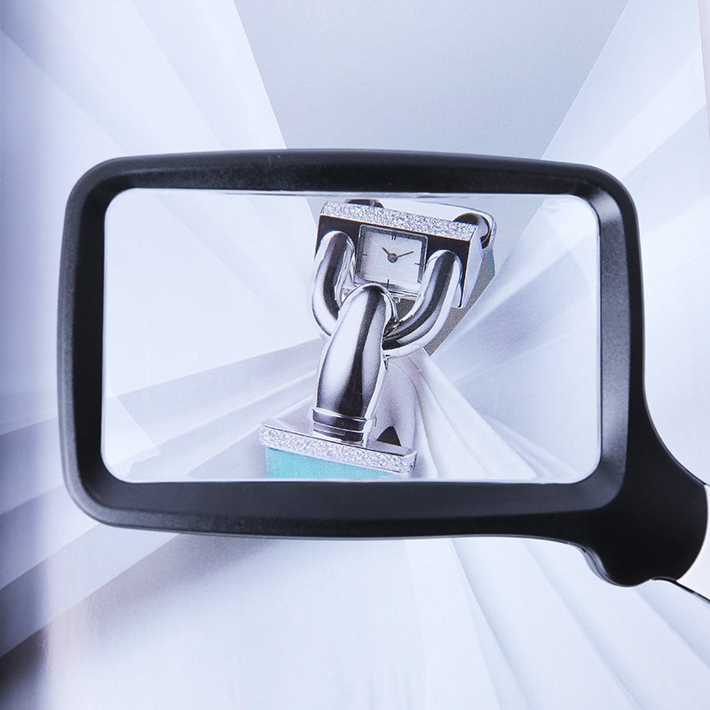 10863 2X Handheld Foldable Reading Magnifying Glass Rectangle Magnifier Loupe with LED Light