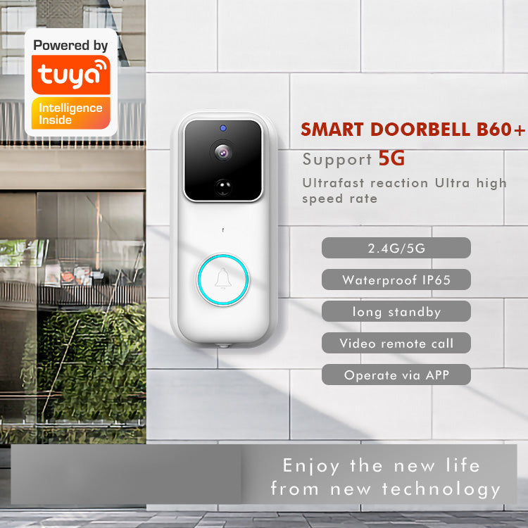 B60+ 2.4G / 5G WiFi HD Video Viewer Doorbell Mobile Phone APP Monitoring Wireless Voice Intercom Security Door Bell