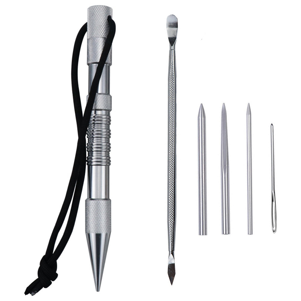 6-In-1 Marlin Spike Set Leathercraft Lacing Needles Stitching Needles Smoothing Tool Marlinspike Kit