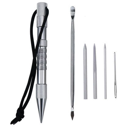 6-In-1 Marlin Spike Set Leathercraft Lacing Needles Stitching Needles Smoothing Tool Marlinspike Kit