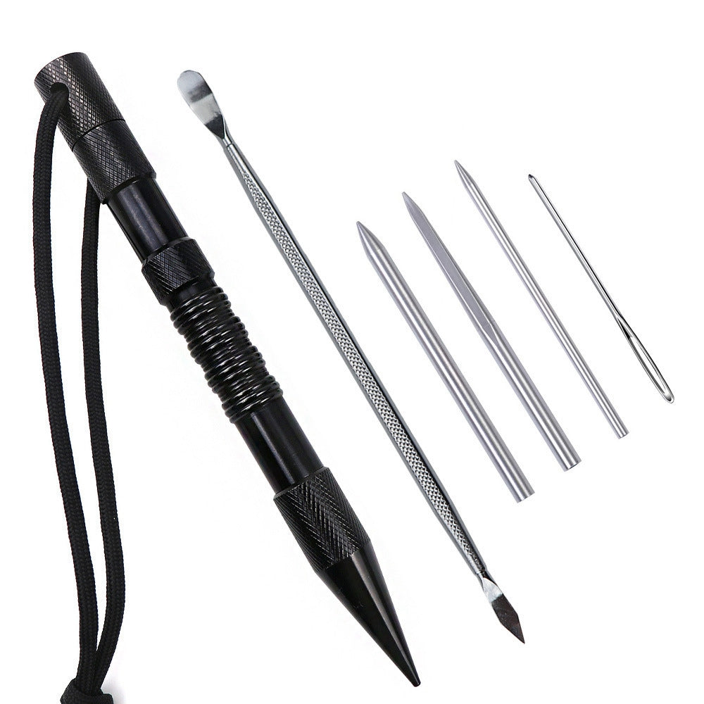 6-In-1 Marlin Spike Set Leathercraft Lacing Needles Stitching Needles Smoothing Tool Marlinspike Kit