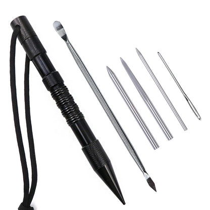 6-In-1 Marlin Spike Set Leathercraft Lacing Needles Stitching Needles Smoothing Tool Marlinspike Kit