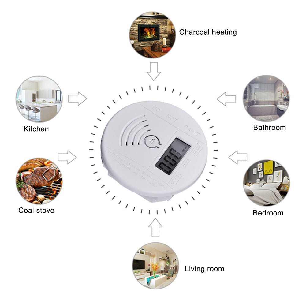 XY-AT-997C High Sensitivity Carbon Monoxide Detector Loud Alarm Home CO Gas HD Display Monitor