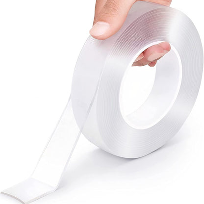 1mx30mmx2mm Nano Double-Sided Tape Multipurpose Removable Mounting Tape Adhesive Reusable Strong Sticky Wall Tape Strips Transparent Tape Poster Carpet Paste Tape