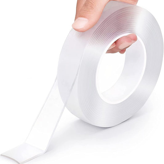 1mx30mmx2mm Nano Double-Sided Tape Multipurpose Removable Mounting Tape Adhesive Reusable Strong Sticky Wall Tape Strips Transparent Tape Poster Carpet Paste Tape