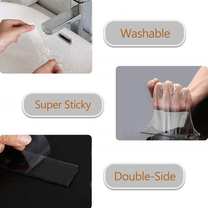 1mx30mmx2mm Nano Double-Sided Tape Multipurpose Removable Mounting Tape Adhesive Reusable Strong Sticky Wall Tape Strips Transparent Tape Poster Carpet Paste Tape