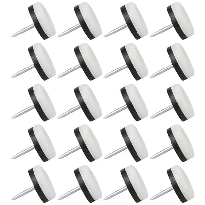 20Pcs / Set 28mm Diameter Thickened Furniture Nail-on Sliders Pads Floor Protector for Chair Table Sofa Feet Protecting Wooden Floor