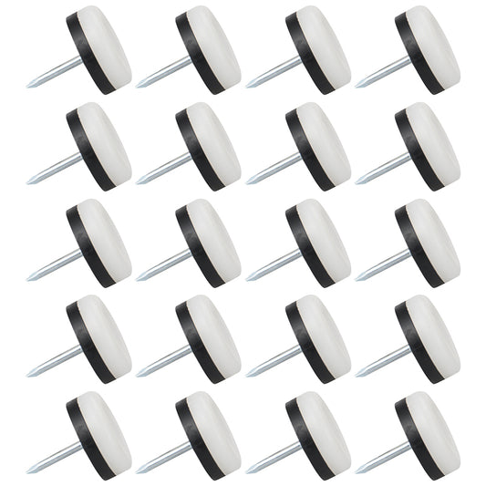 20Pcs / Set 28mm Diameter Thickened Furniture Nail-on Sliders Pads Floor Protector for Chair Table Sofa Feet Protecting Wooden Floor