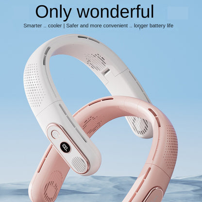 A339 Portable Neck-Mount Cooling Fan LED Digital Display Bladeless Fan Wearable Personal Air Cooler