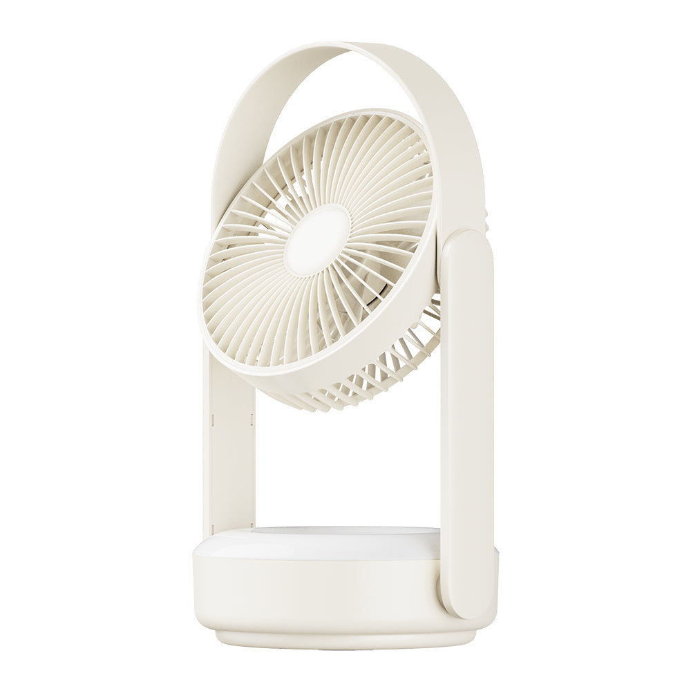 F62 Home Travel Wall Hanging Fan Summer Cooler Desktop Fan USB Charging with Night Light Function