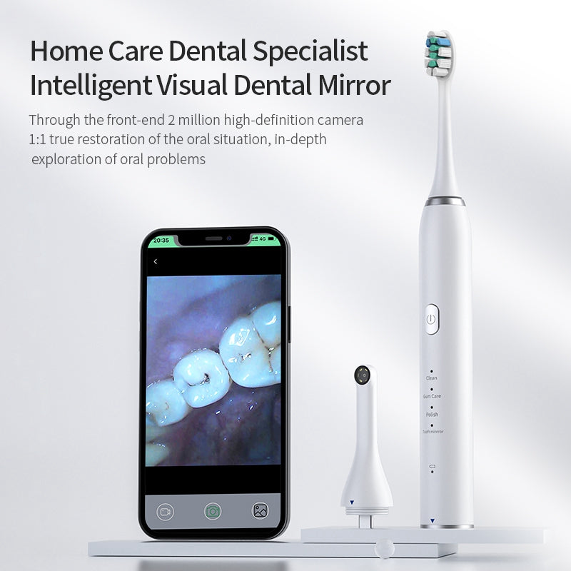 NKL08 Smart Sonic Motor Toothbrush Visual Dental Mirror 2 in 1 Electric Toothbrush with 3 Modes