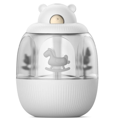 MJ010 Carousel Music Box Humidifier Rechargeable Mute Home Mist Diffuser with Night Light