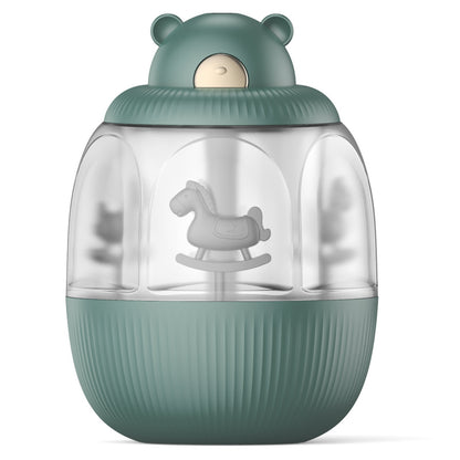 MJ010 Carousel Music Box Humidifier Rechargeable Mute Home Mist Diffuser with Night Light