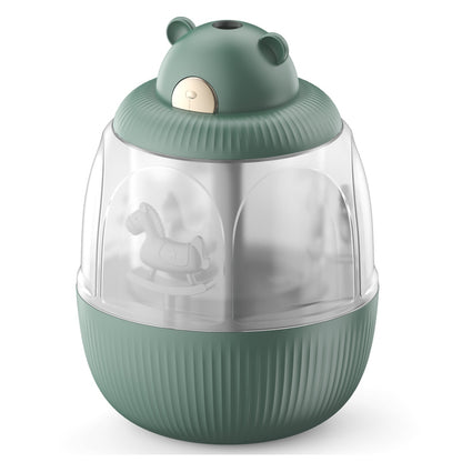 MJ010 Carousel Music Box Humidifier Rechargeable Mute Home Mist Diffuser with Night Light