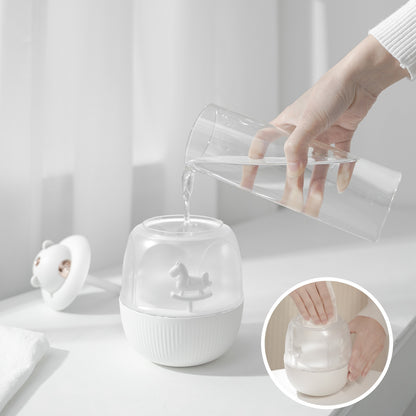 MJ010 Carousel Music Box Humidifier Rechargeable Mute Home Mist Diffuser with Night Light