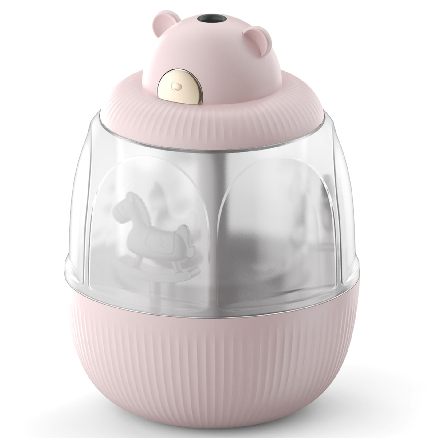 MJ010 Carousel Music Box Humidifier Rechargeable Mute Home Mist Diffuser with Night Light