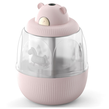 MJ010 Carousel Music Box Humidifier Rechargeable Mute Home Mist Diffuser with Night Light