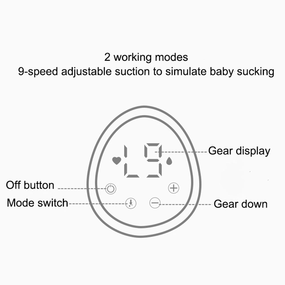 MIDALA S03 Electric Breast Milk Pump 9 Levels Adjustable Quiet Wearable Breast Milk Collection Tool (FDA Certificated, BPA Free)
