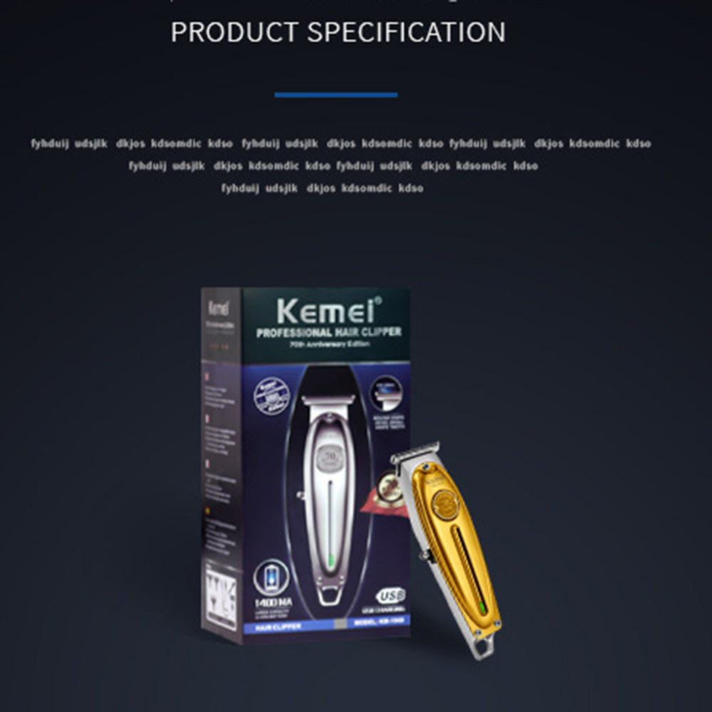 KEMEI KM-1949 Professional Hair Clipper USB Rechargeable Men Electric Cordless Hair Trimmer