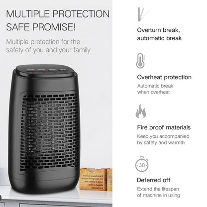 YND-1200S Home PTC Ceramics Heating Fan Air Warmer Winter Desktop Warm Wind Electric Heater