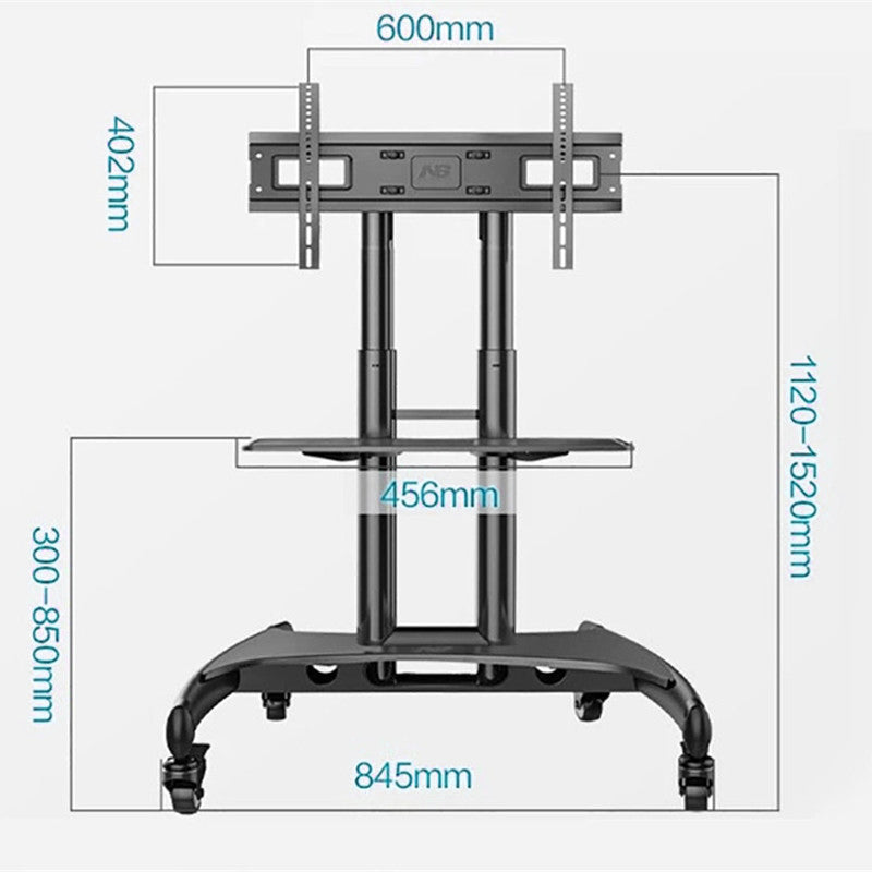 NORTH BAYOU AVA1500-60-1P Mobile TV Cart 32"-70" Flat Panel LED LCD Plasma TV Stand with Camera Tray and AV Shelf