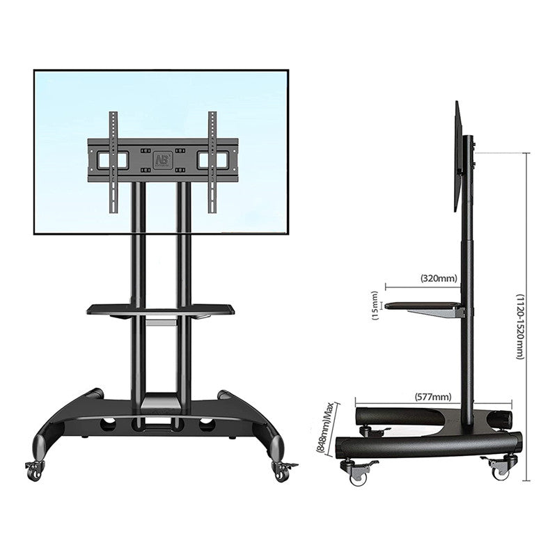 NORTH BAYOU AVA1500-60-1P Mobile TV Cart 32"-70" Flat Panel LED LCD Plasma TV Stand with Camera Tray and AV Shelf