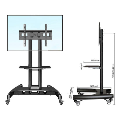 NORTH BAYOU AVA1500-60-1P Mobile TV Cart 32"-70" Flat Panel LED LCD Plasma TV Stand with Camera Tray and AV Shelf