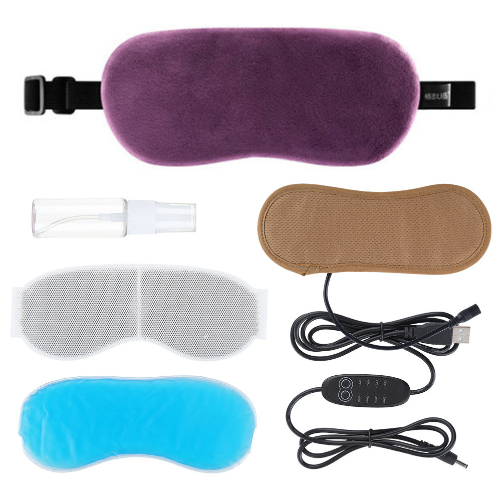 2-in-1 Heating Cooling Eye Cover USB Electric Heating Compress Eye Mask Ice Compress Eye Mask for Home Office School