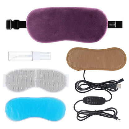 2-in-1 Heating Cooling Eye Cover USB Electric Heating Compress Eye Mask Ice Compress Eye Mask for Home Office School