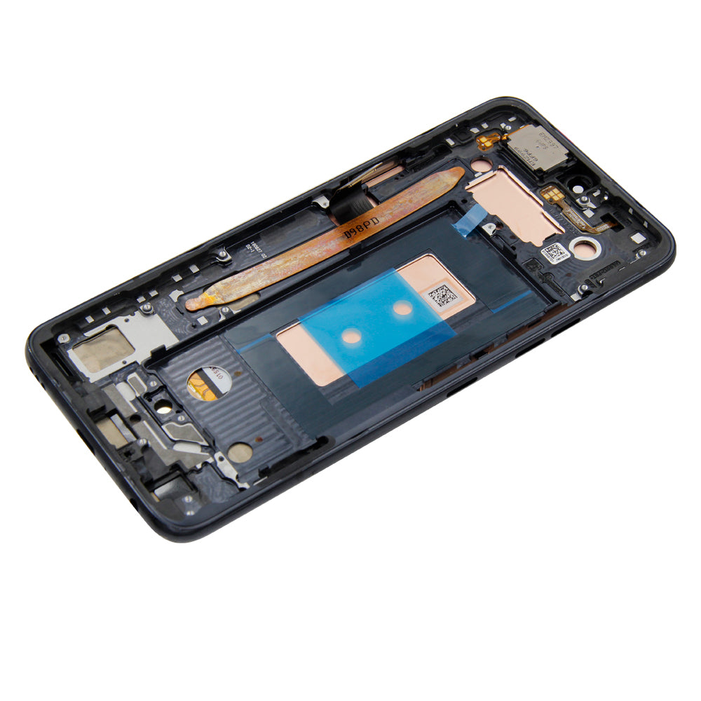 OEM AMOLED Screen and Digitizer Assembly with Frame (Without Logo) for LG G8X ThinQ LMG850EMW - Black
