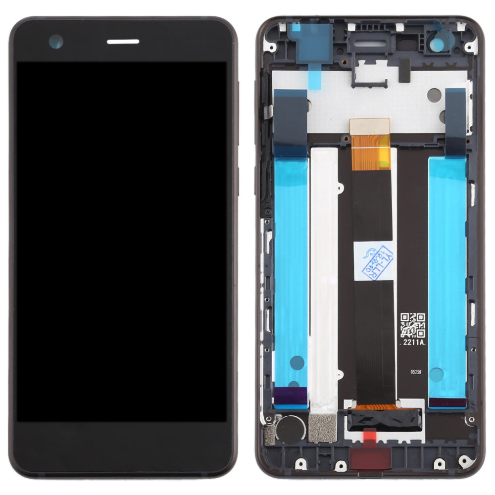 For Nokia 2 Grade S OEM LCD Screen and Digitizer Assembly + Frame Part - Black