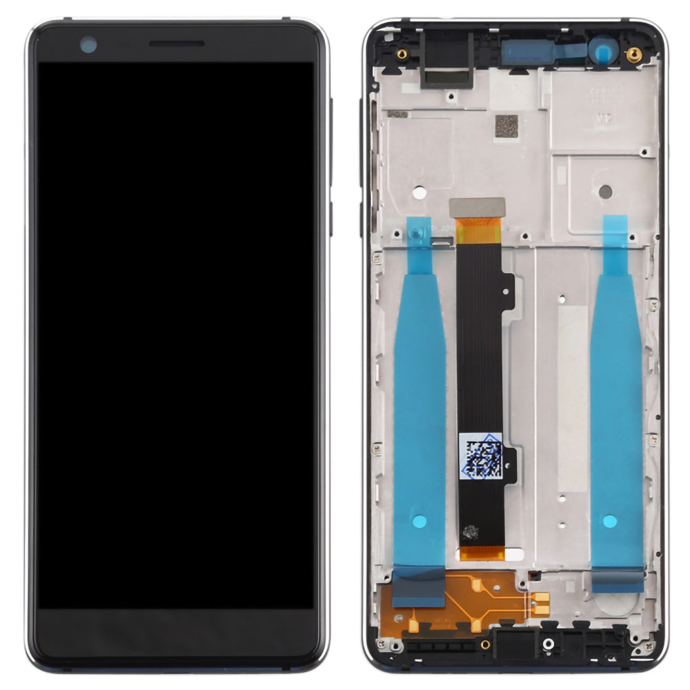 For Nokia 3.1 Grade S OEM LCD Screen and Digitizer Assembly + Frame Part - Black