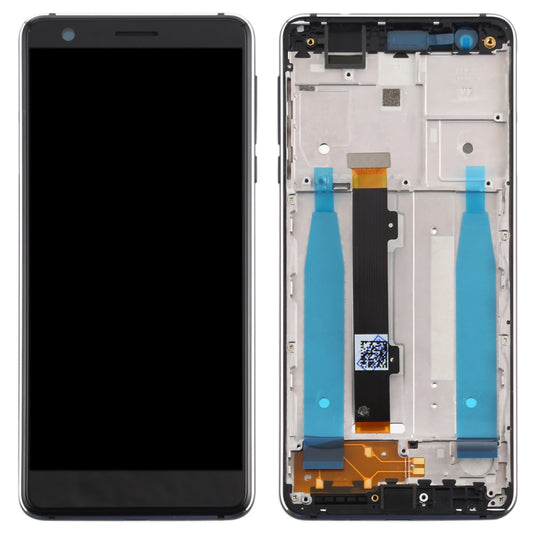 For Nokia 3.1 Grade S OEM LCD Screen and Digitizer Assembly + Frame Part - Black
