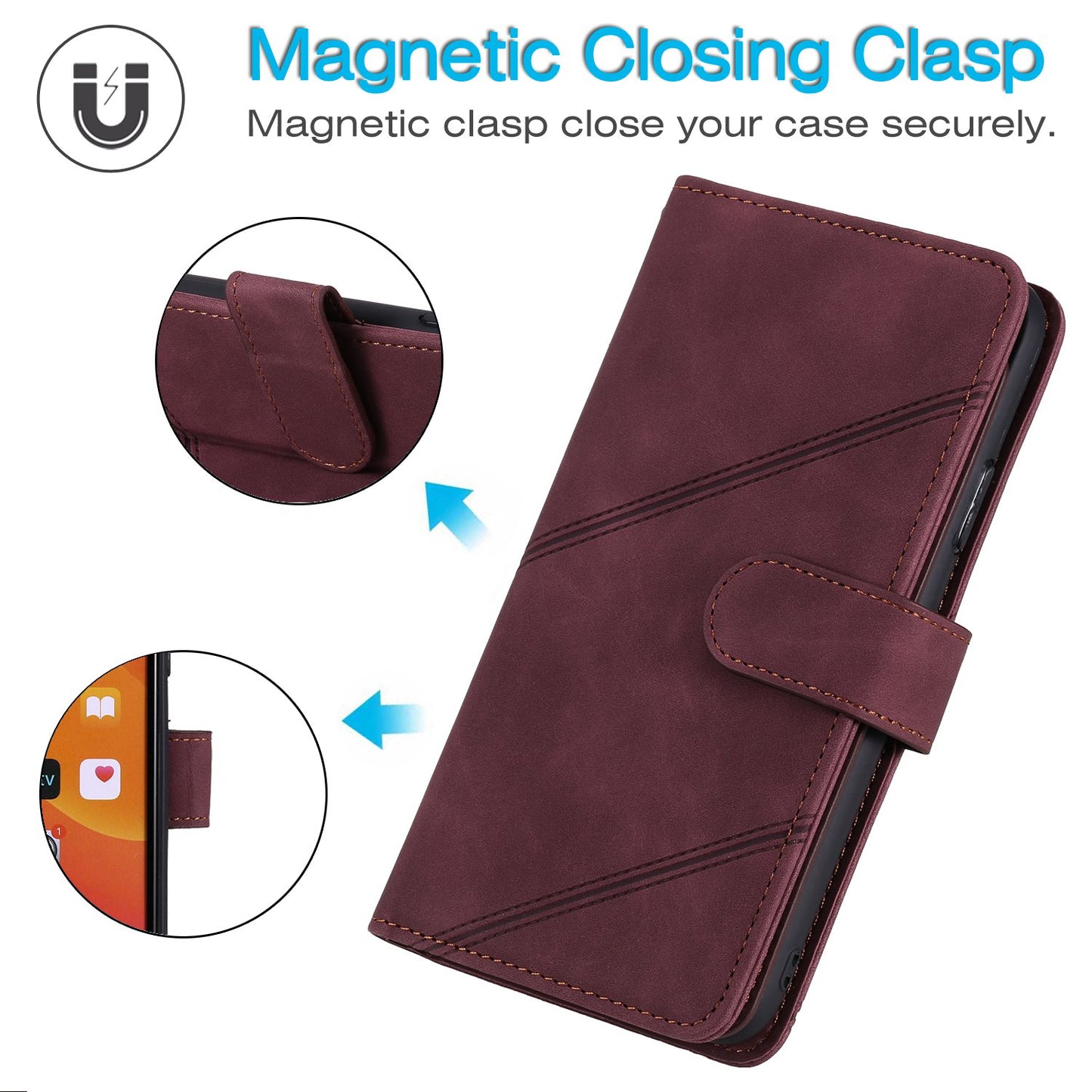 For iPhone 13 Pro 6.1 inch Drop Resistant Imprinted PU Leather Stand Cover with Multiple Card Slots and Cash Pocket