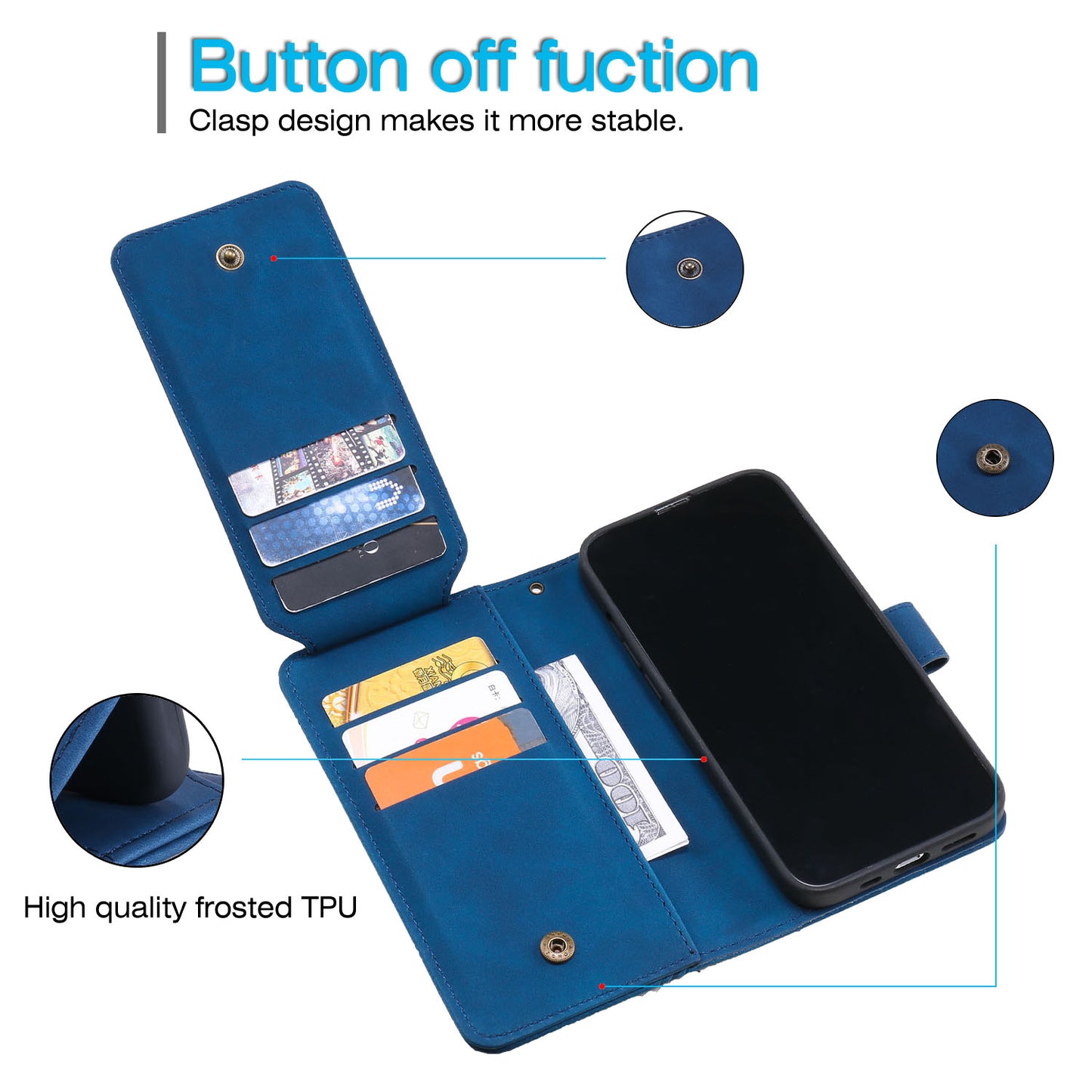 For iPhone 13 Pro 6.1 inch Drop Resistant Imprinted PU Leather Stand Cover with Multiple Card Slots and Cash Pocket