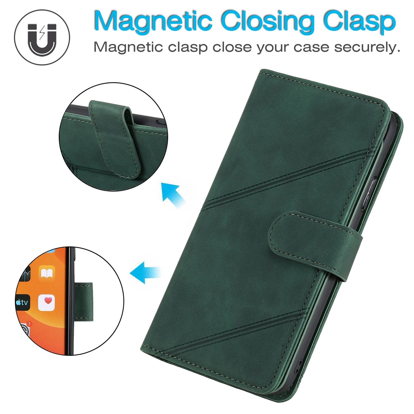 For iPhone 13 Pro 6.1 inch Drop Resistant Imprinted PU Leather Stand Cover with Multiple Card Slots and Cash Pocket