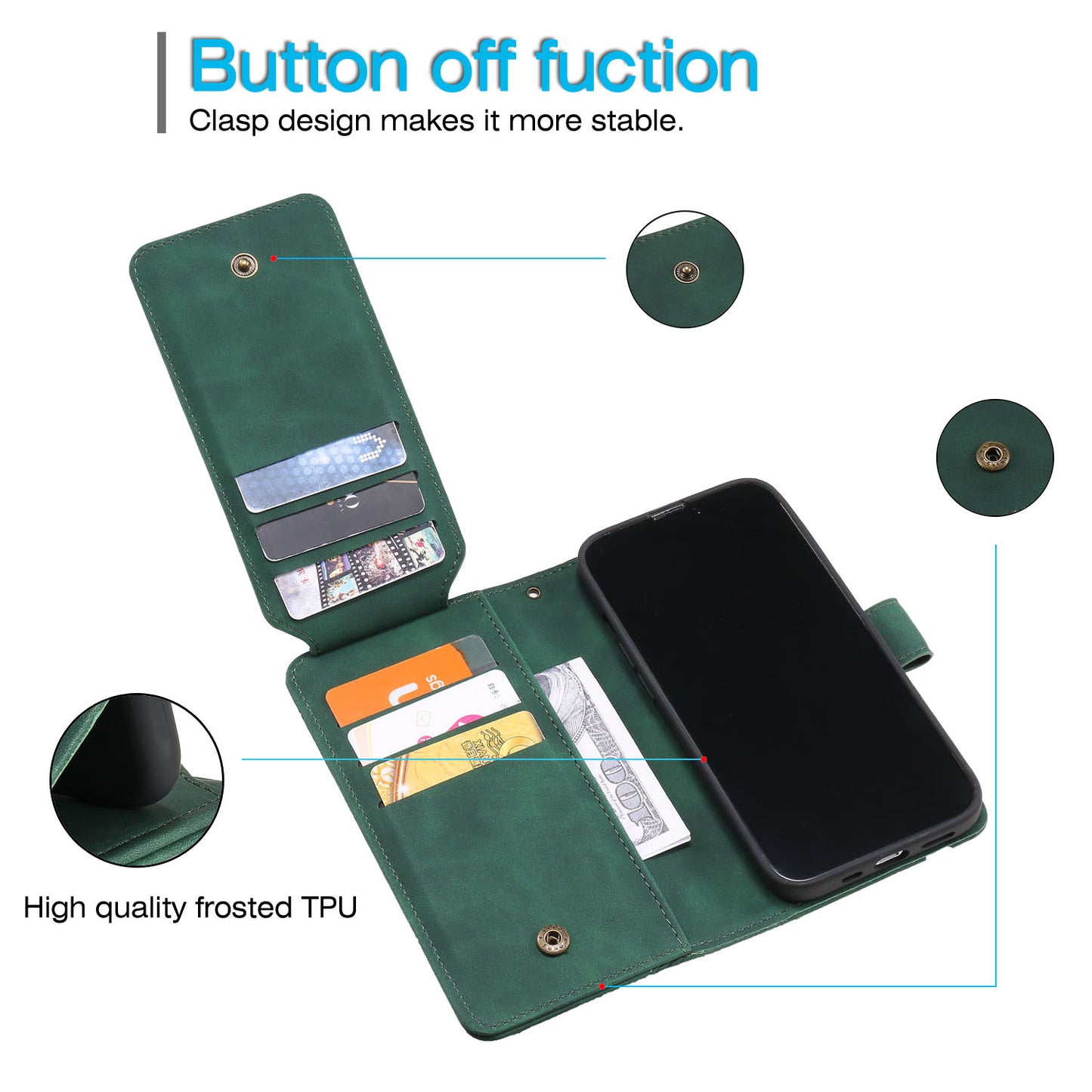 For iPhone 13 Pro 6.1 inch Drop Resistant Imprinted PU Leather Stand Cover with Multiple Card Slots and Cash Pocket