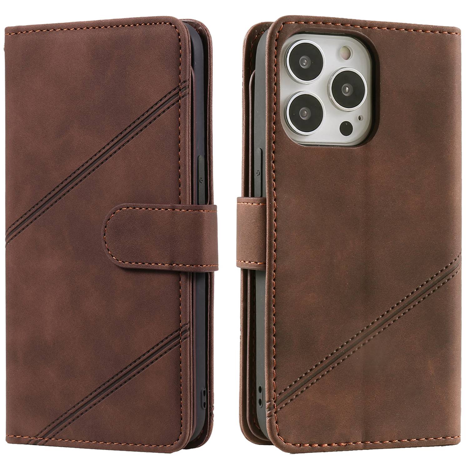 For iPhone 13 Pro 6.1 inch Drop Resistant Imprinted PU Leather Stand Cover with Multiple Card Slots and Cash Pocket