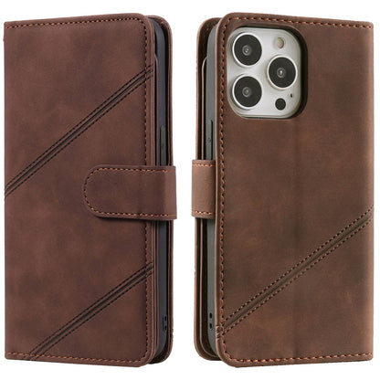 For iPhone 13 Pro 6.1 inch Drop Resistant Imprinted PU Leather Stand Cover with Multiple Card Slots and Cash Pocket