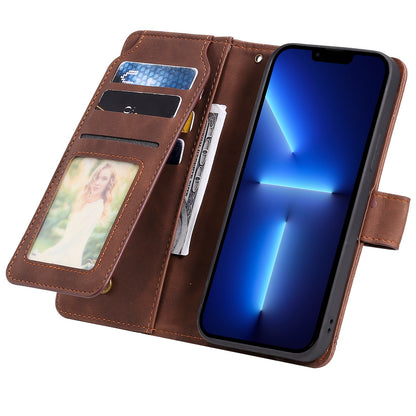 For iPhone 13 Pro 6.1 inch Drop Resistant Imprinted PU Leather Stand Cover with Multiple Card Slots and Cash Pocket
