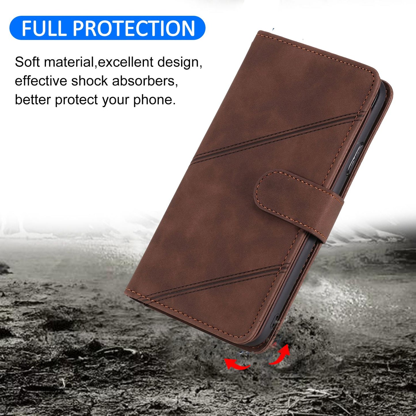 For iPhone 13 Pro 6.1 inch Drop Resistant Imprinted PU Leather Stand Cover with Multiple Card Slots and Cash Pocket