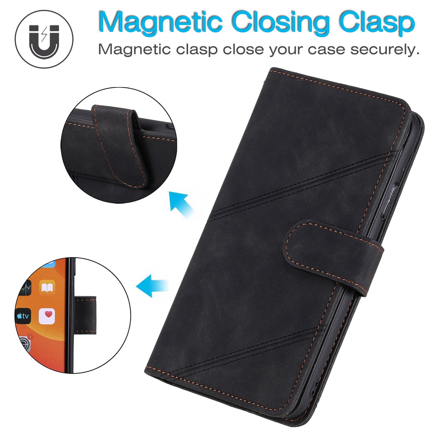 For iPhone 13 Pro 6.1 inch Drop Resistant Imprinted PU Leather Stand Cover with Multiple Card Slots and Cash Pocket