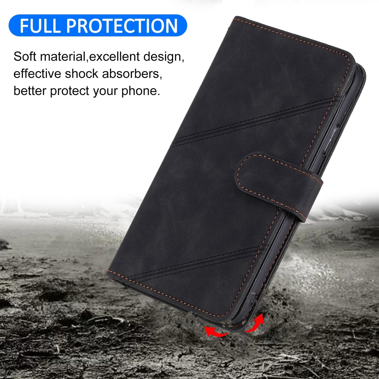 For iPhone 13 Pro 6.1 inch Drop Resistant Imprinted PU Leather Stand Cover with Multiple Card Slots and Cash Pocket